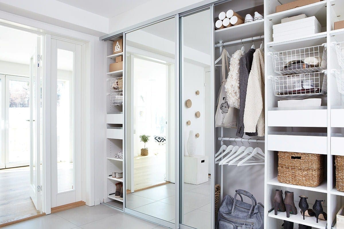 Langlo skyvedørsgarderobe og innredning